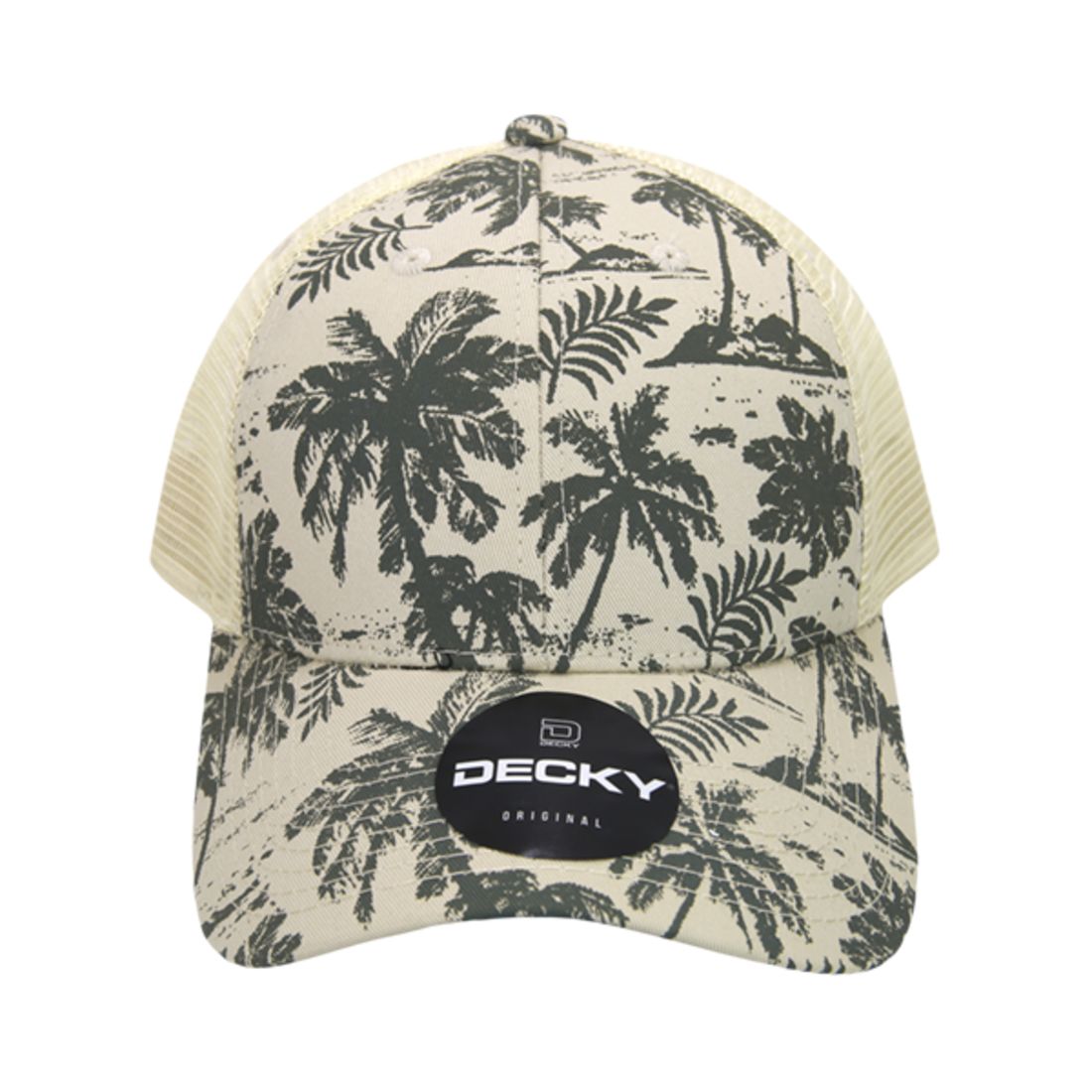 Decky 6000 Tropical Hawaiian Trucker Hats Low Profile 6 Panel Curved Bill Caps Wholesale
