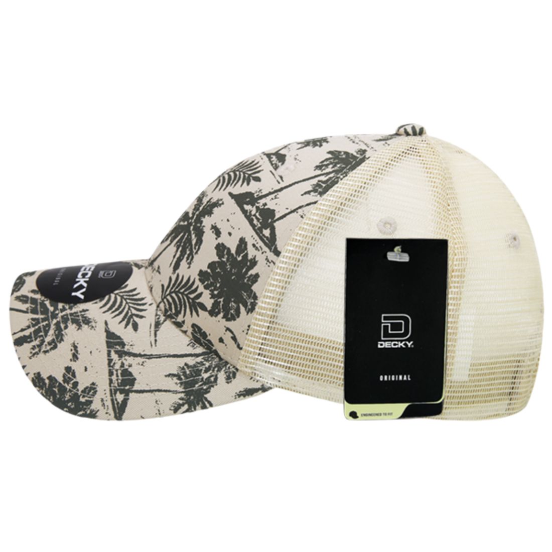 Decky 6000 Tropical Hawaiian Trucker Hats Low Profile 6 Panel Curved Bill Caps Wholesale
