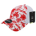 Decky 6000 Tropical Hawaiian Trucker Hats Low Profile 6 Panel Curved Bill Caps Wholesale