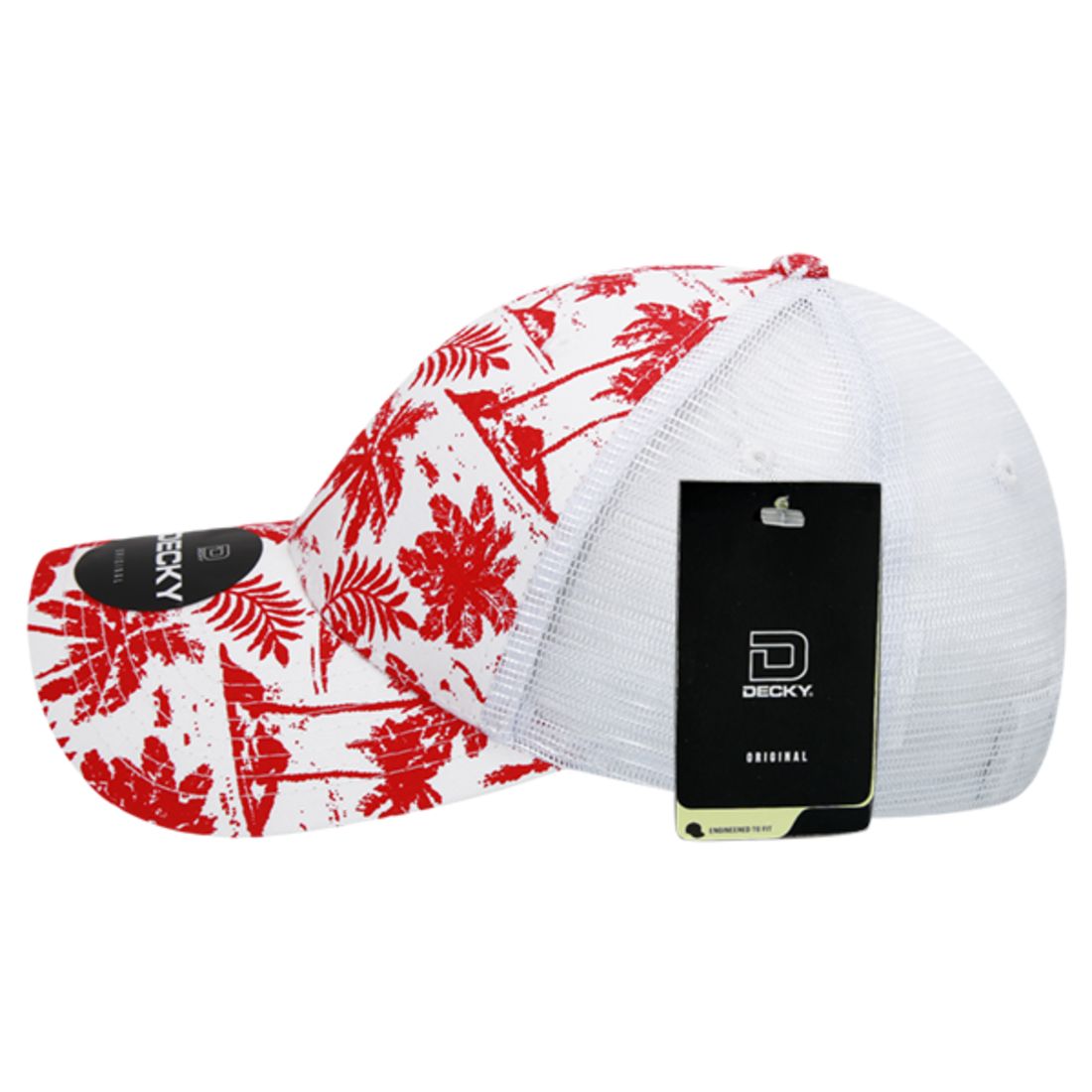Decky 6000 Tropical Hawaiian Trucker Hats Low Profile 6 Panel Curved Bill Caps Wholesale