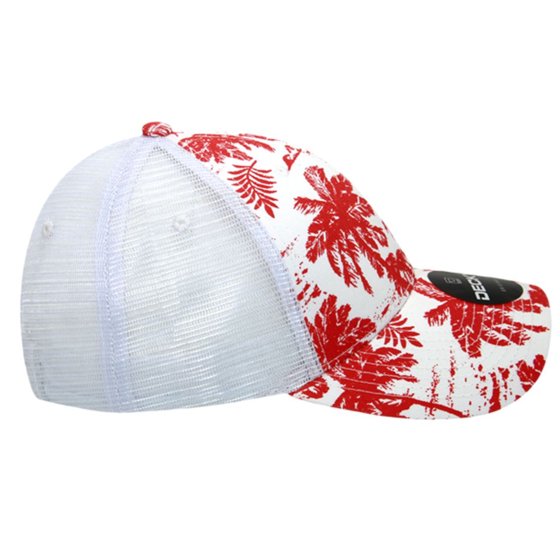 Decky 6000 Tropical Hawaiian Trucker Hats Low Profile 6 Panel Curved Bill Caps Wholesale