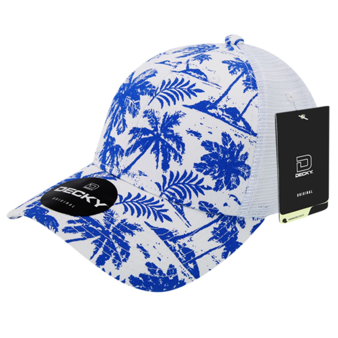 Decky 6000 Tropical Hawaiian Trucker Hats Low Profile 6 Panel Curved Bill Caps Wholesale