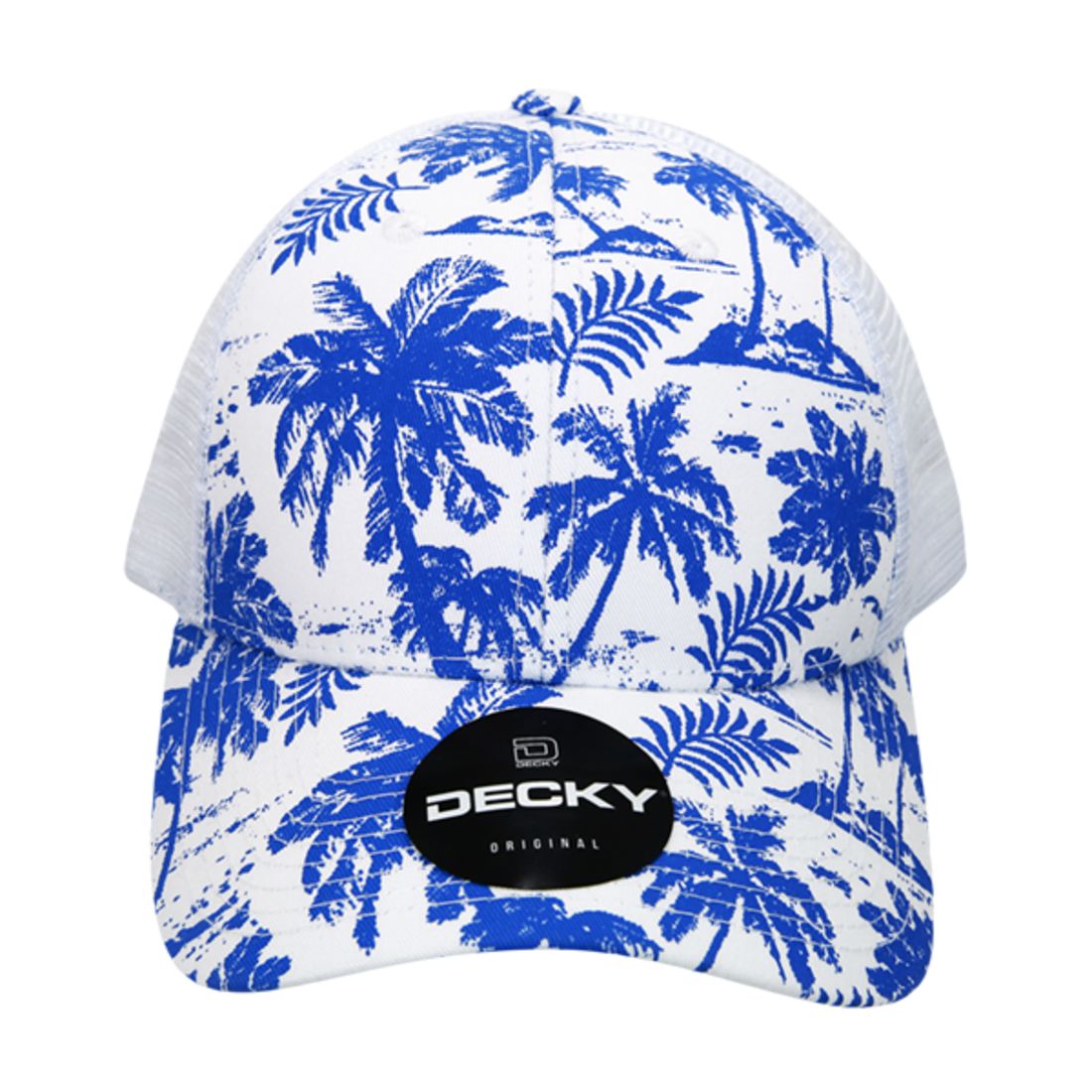 Decky 6000 Tropical Hawaiian Trucker Hats Low Profile 6 Panel Curved Bill Caps Wholesale
