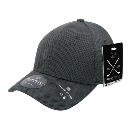 Decky 6101 Pique Pattern Low Crown Hats Golf Structured Caps 6 Panel Curved Bill Wholesale