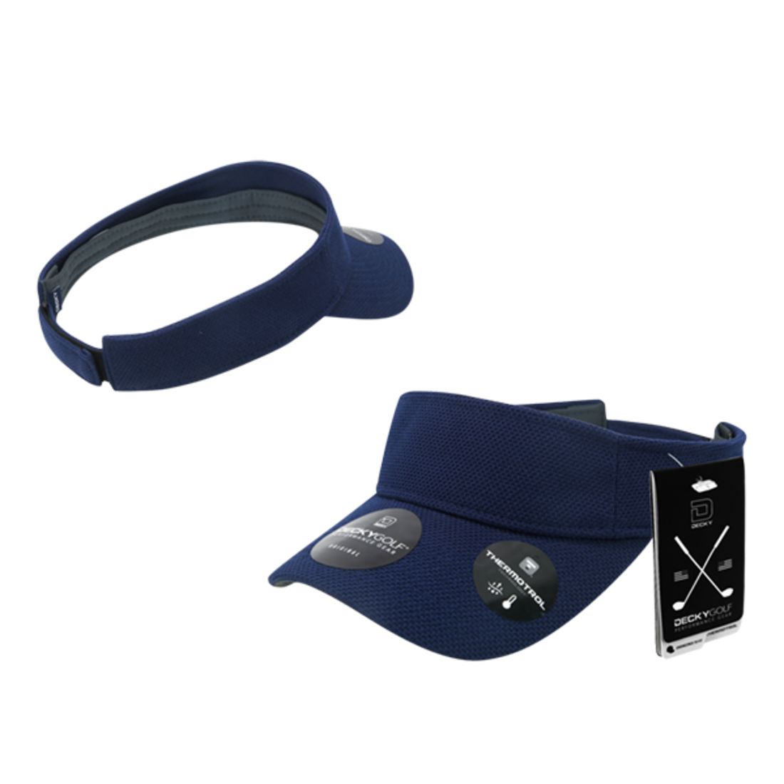 Decky 6104 Pique Pattern Sun Visors Hats Golf Sports Caps Structured Wholesale 