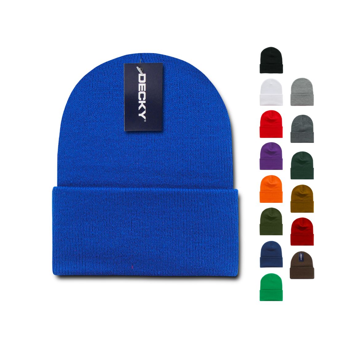 Decky 613 Long Cuffed Knit Beanies Hats Ski Skull Caps Snug Warm Winter