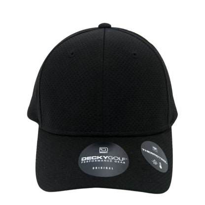 Decky 6111 Pique Pattern Low Crown Hats 7 Panel Curved Bill Performance Caps Wholesale
