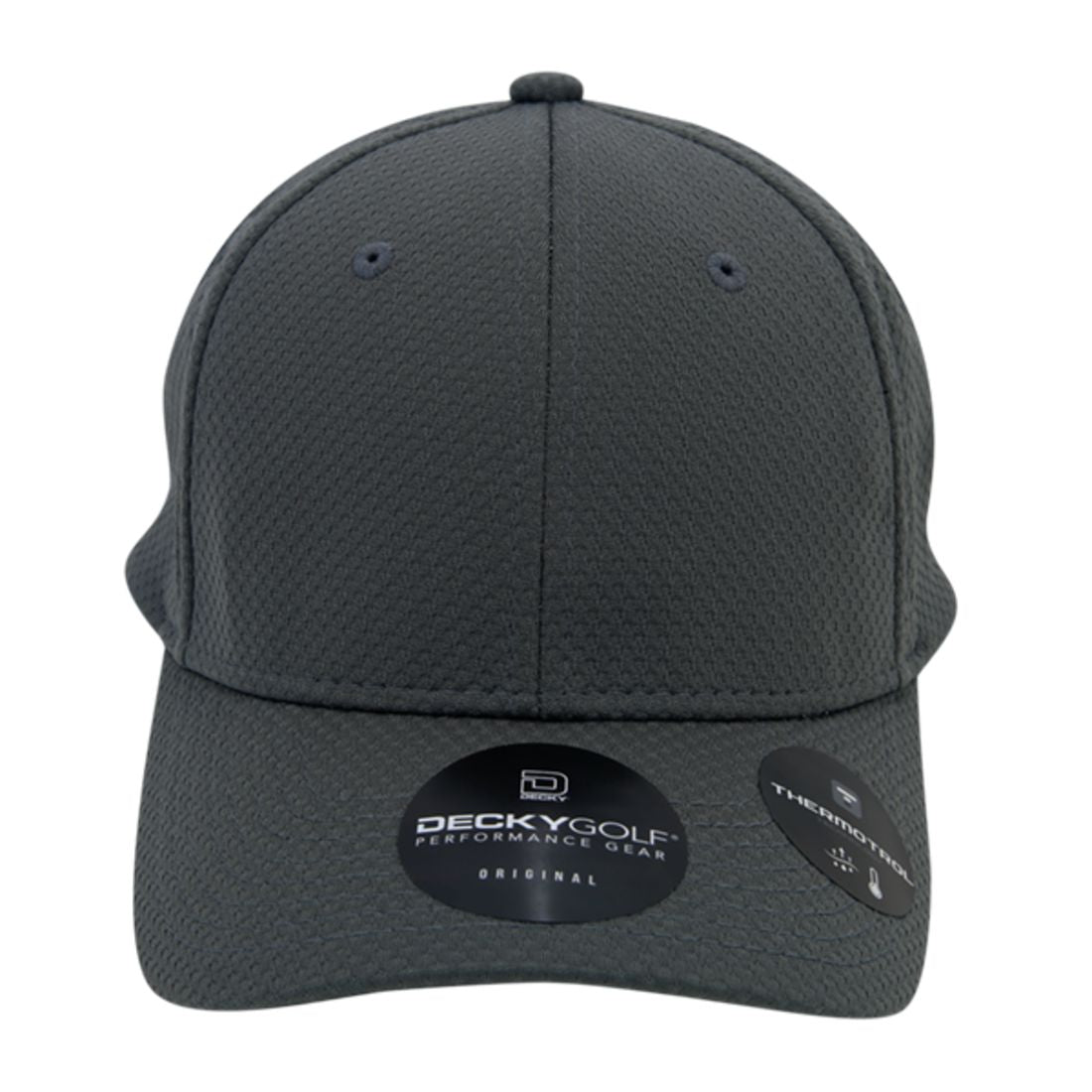 Decky 6111 Pique Pattern Low Crown Hats 7 Panel Curved Bill Performance Caps Wholesale
