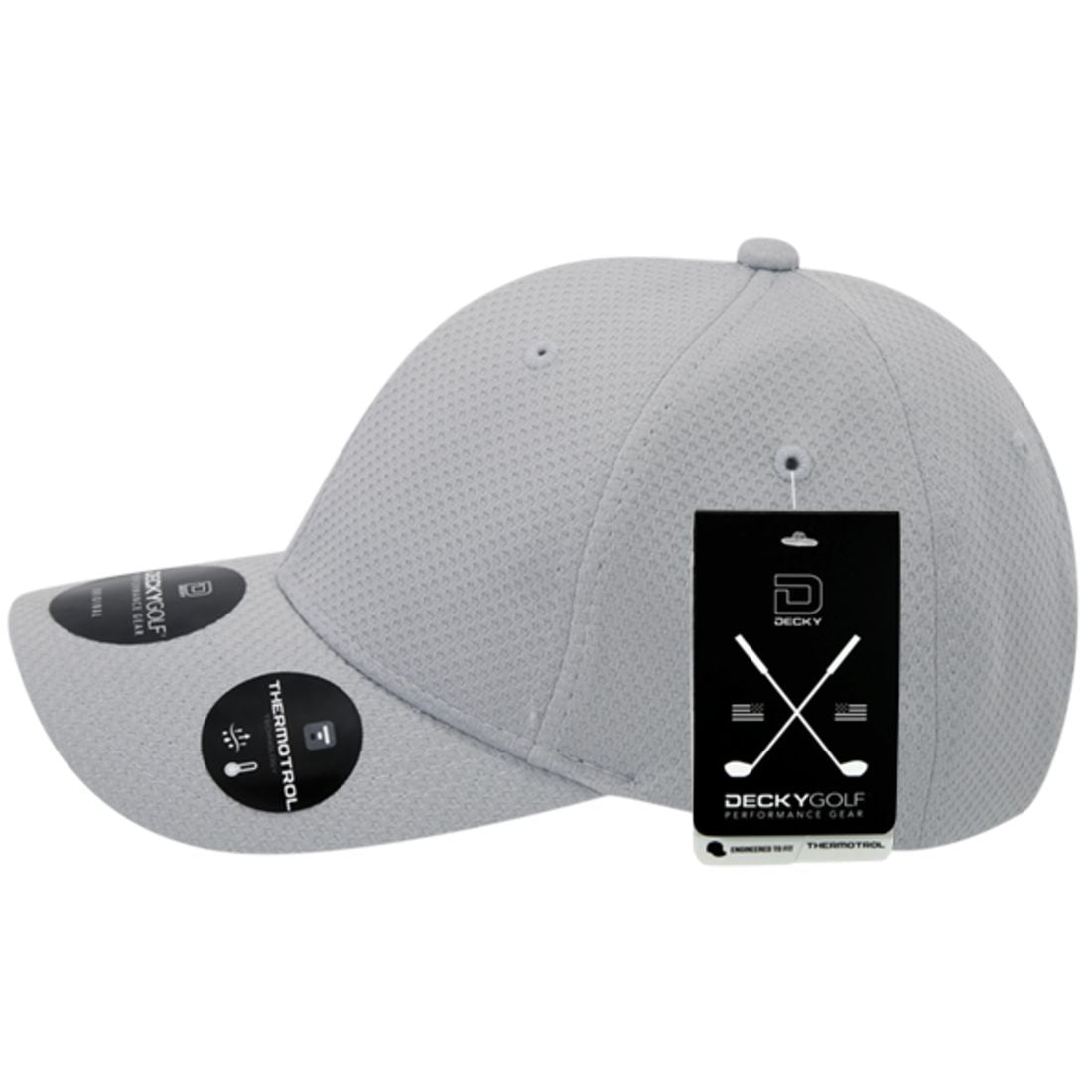 Decky 6111 Pique Pattern Low Crown Hats 7 Panel Curved Bill Performance Caps Wholesale