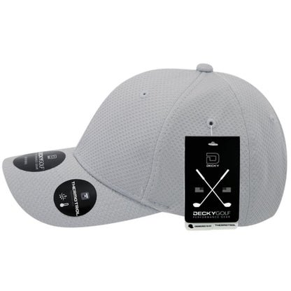 Decky 6111 Pique Pattern Low Crown Hats 7 Panel Curved Bill Performance Caps Wholesale