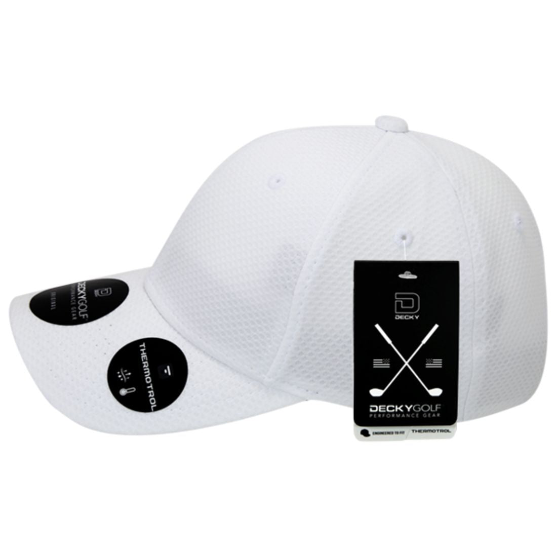 Decky 6111 Pique Pattern Low Crown Hats 7 Panel Curved Bill Performance Caps Wholesale