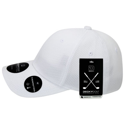 Decky 6111 Pique Pattern Low Crown Hats 7 Panel Curved Bill Performance Caps Wholesale