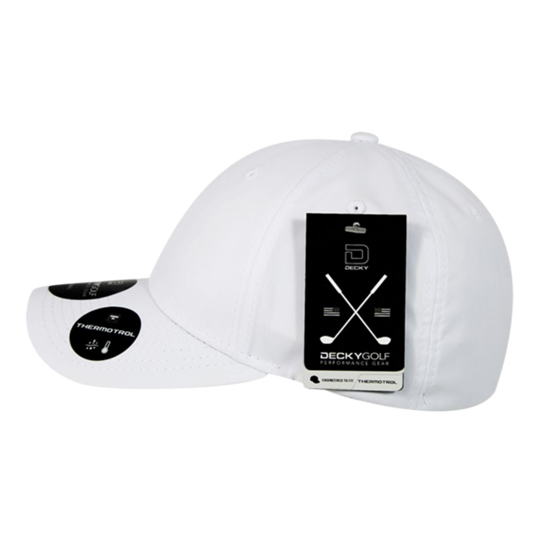Decky 6111 Pique Pattern Low Crown Hats 7 Panel Curved Bill Performance Caps Wholesale
