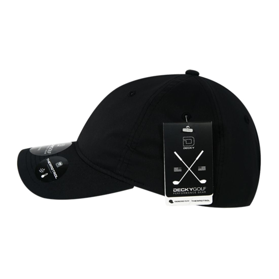 Decky 6111 Pique Pattern Low Crown Hats 7 Panel Curved Bill Performance Caps Wholesale