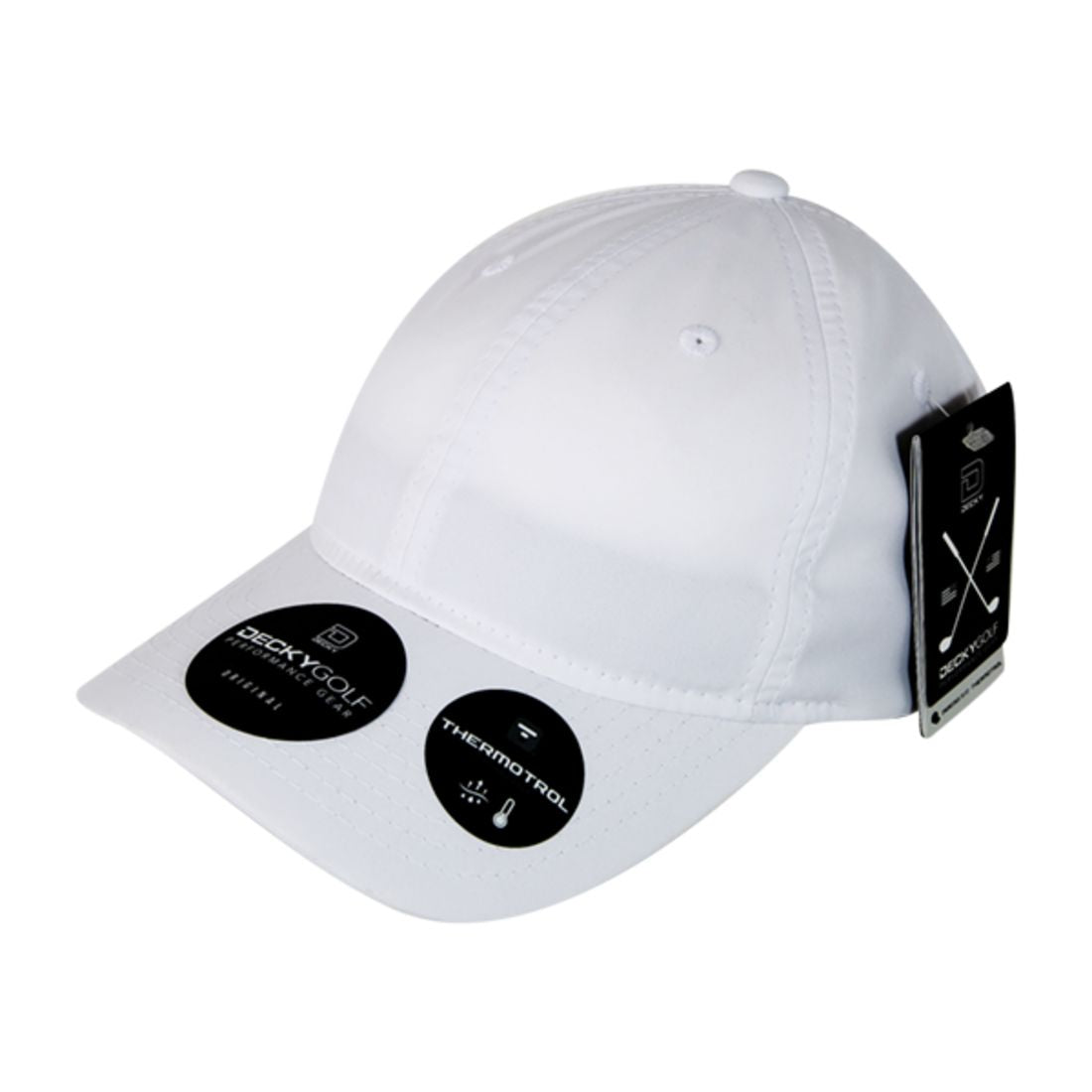 Decky 6111 Pique Pattern Low Crown Hats 7 Panel Curved Bill Performance Caps Wholesale