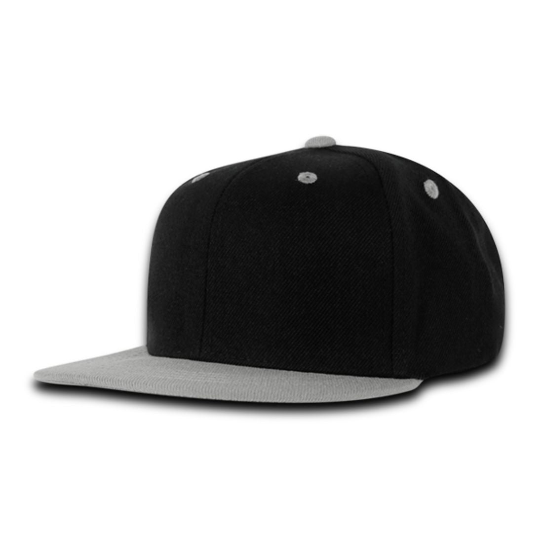Decky 7011 Kids Youth Snapback Hats 6 Panel High Profile Flat Bill Caps Structured