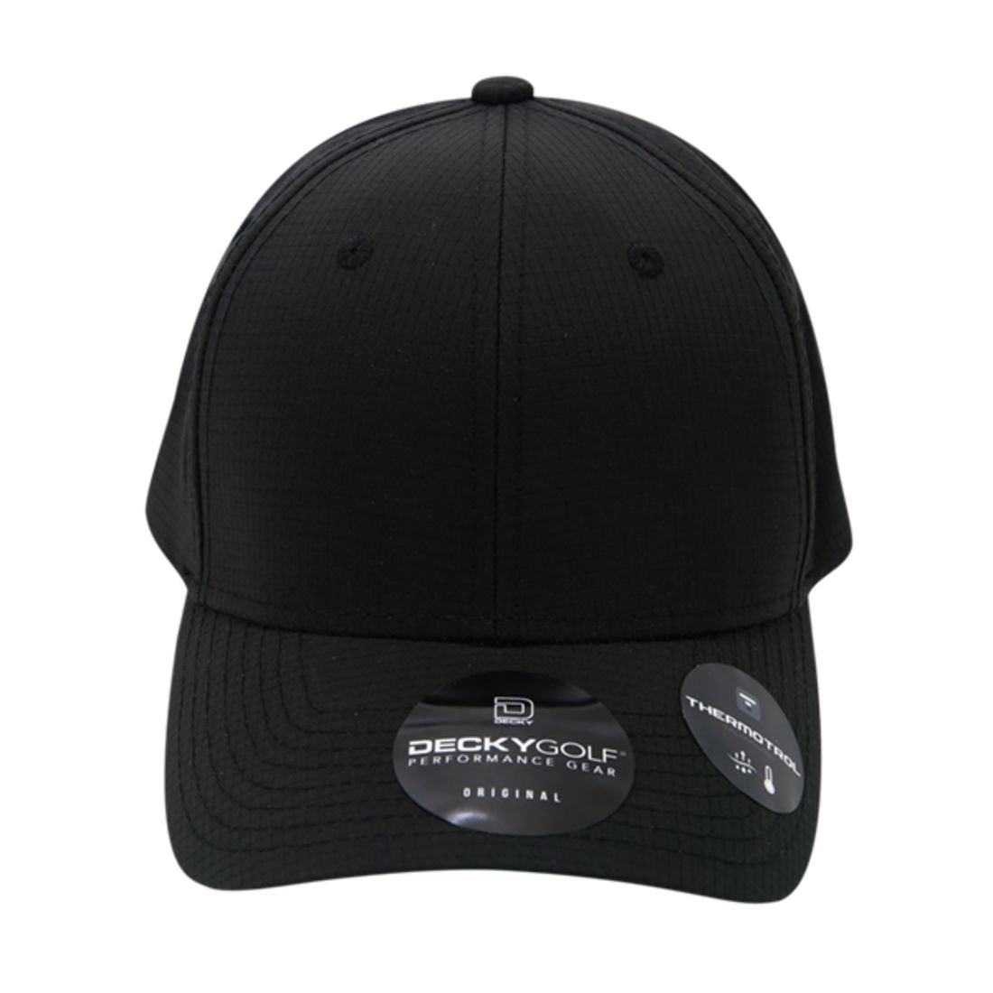 Decky 6111 Pique Pattern Low Crown Hats 7 Panel Curved Bill Performance Caps Wholesale