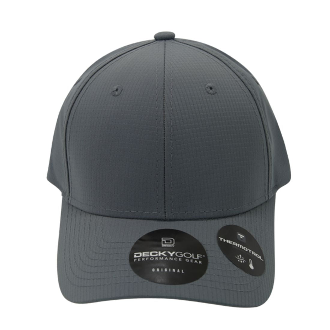 Decky 6111 Pique Pattern Low Crown Hats 7 Panel Curved Bill Performance Caps Wholesale