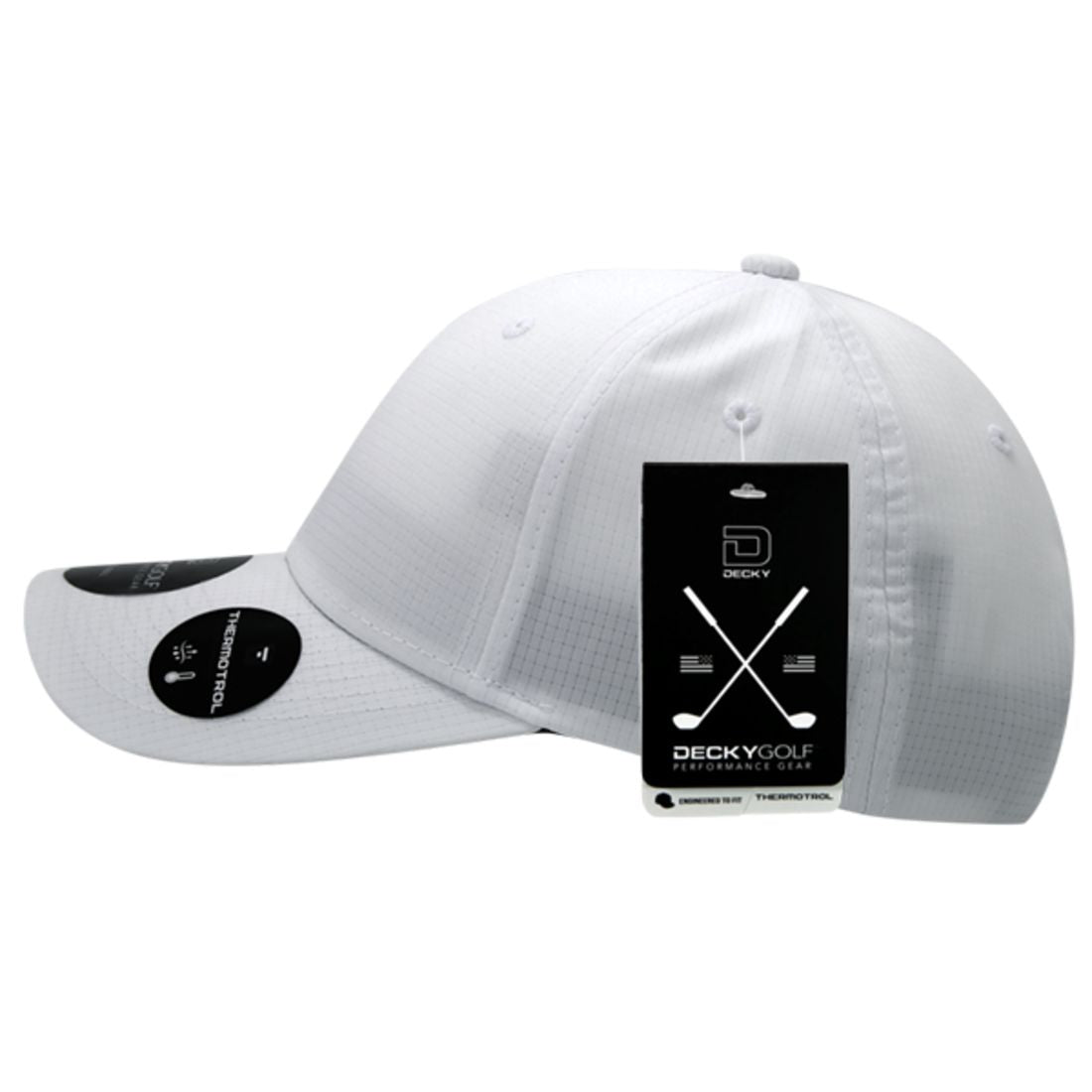 Decky 6111 Pique Pattern Low Crown Hats 7 Panel Curved Bill Performance Caps Wholesale