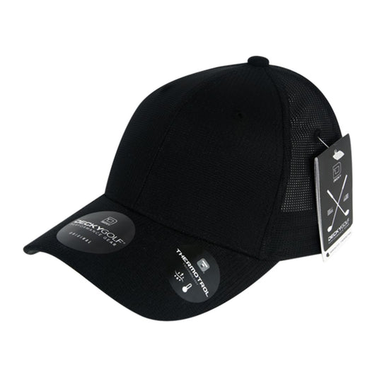 Decky 6111 Pique Pattern Low Crown Hats 7 Panel Curved Bill Performance Caps Wholesale - Star Hats & Embroidery