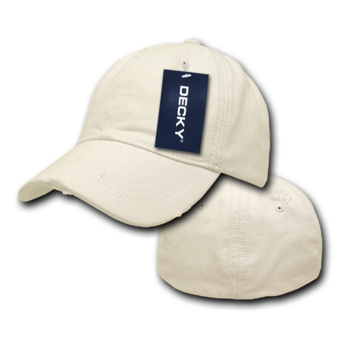 Decky 860 Fitted Vintage Washed Distressed Polo Hats Low Crown 6 Panel Caps