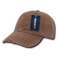Decky 860 Fitted Vintage Washed Distressed Polo Hats Low Crown 6 Panel Caps