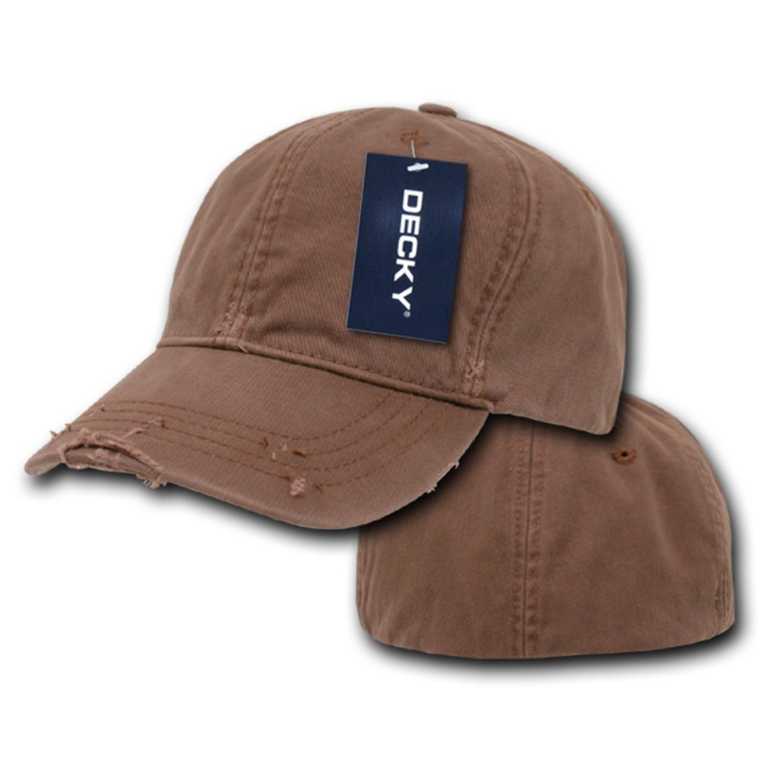 Decky 860 Fitted Vintage Washed Distressed Polo Hats Low Crown 6 Panel Caps