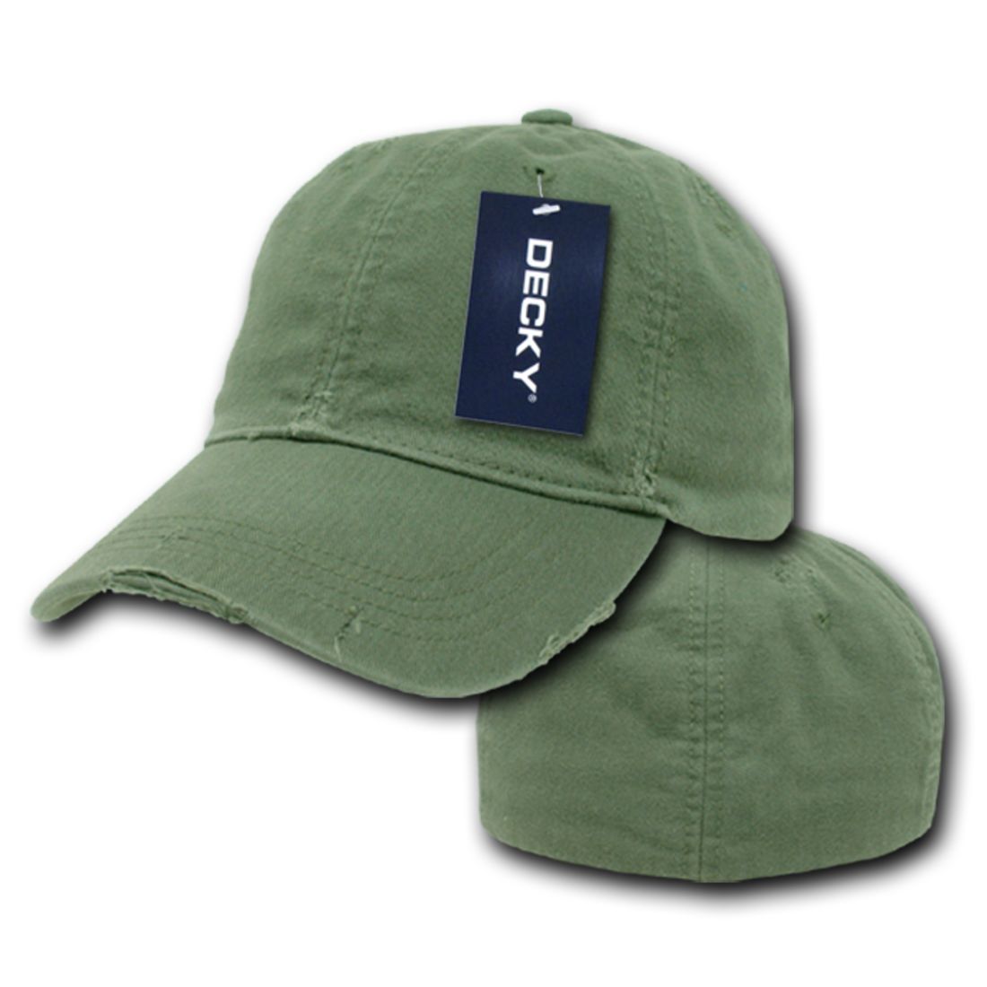 Decky 860 Fitted Vintage Washed Distressed Polo Hats Low Crown 6 Panel Caps