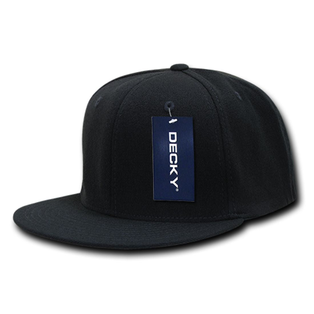 Decky 873 Flex Fitted Baseball Hats High Crown 6 Panel Flat Bill Stretch Caps 