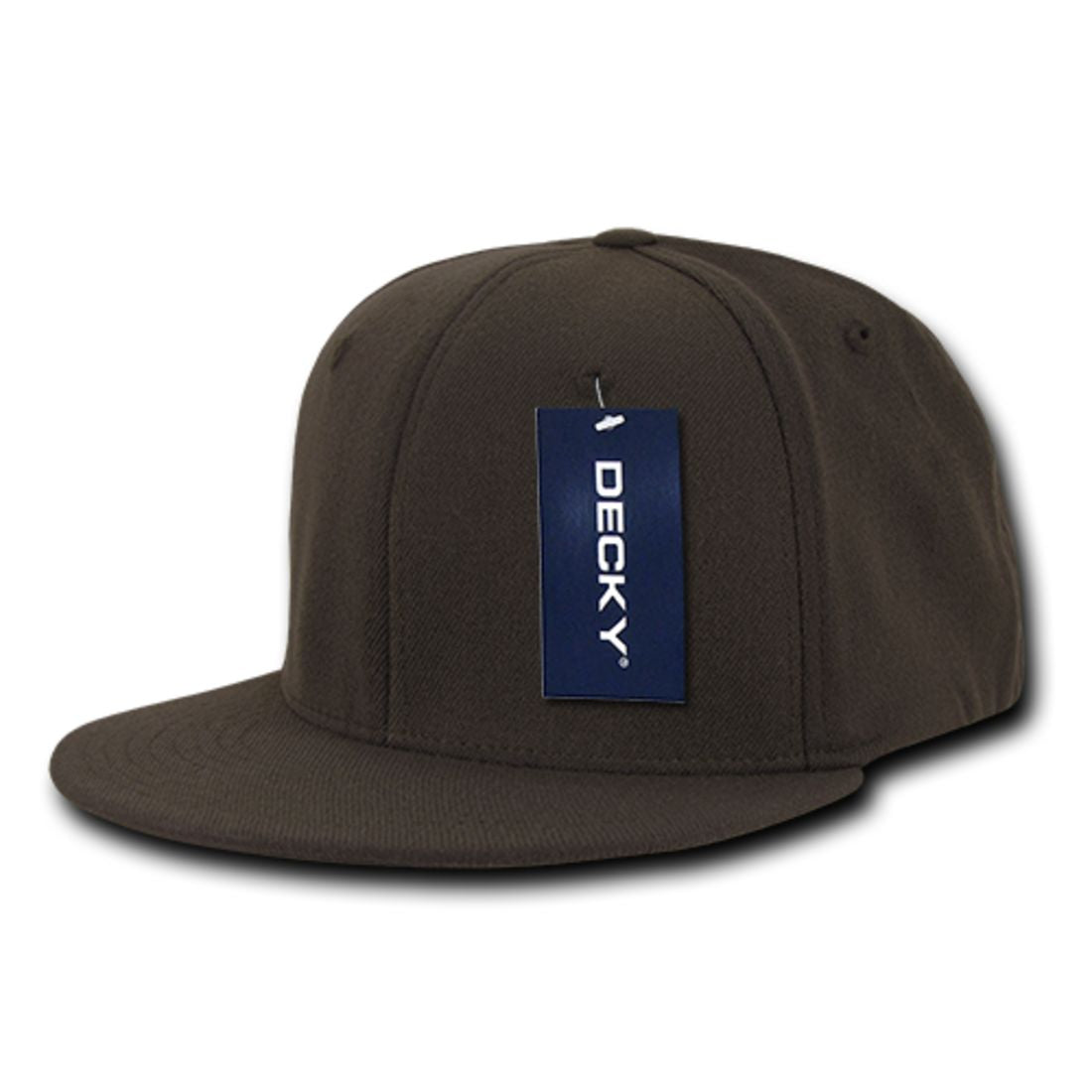 Decky 873 Flex Fitted Baseball Hats High Crown 6 Panel Flat Bill Stretch Caps 