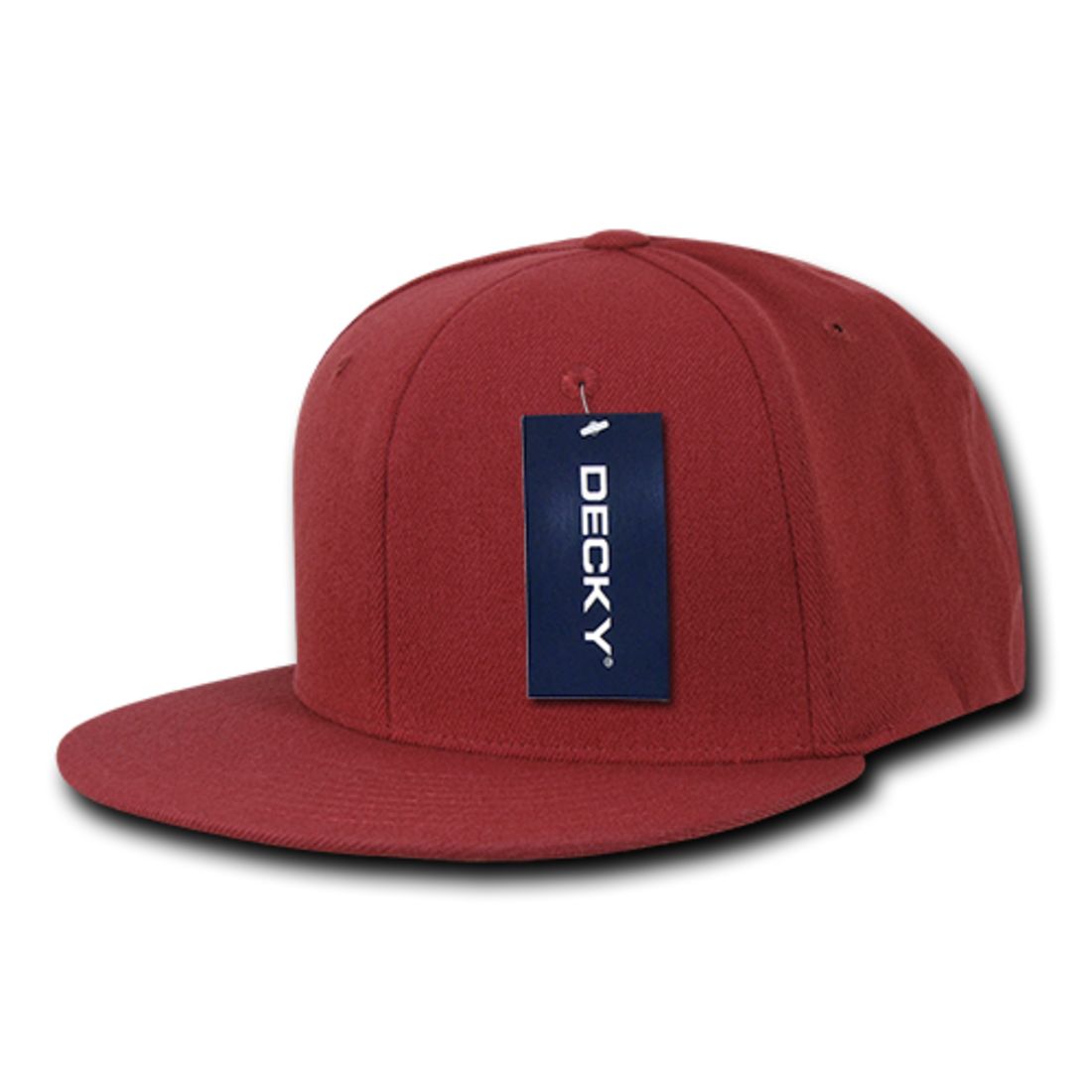 Decky 873 Flex Fitted Baseball Hats High Crown 6 Panel Flat Bill Stretch Caps 