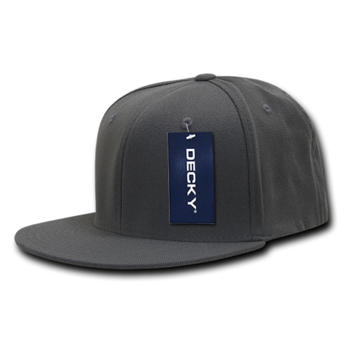 Decky 873 Flex Fitted Baseball Hats High Crown 6 Panel Flat Bill Stretch Caps 