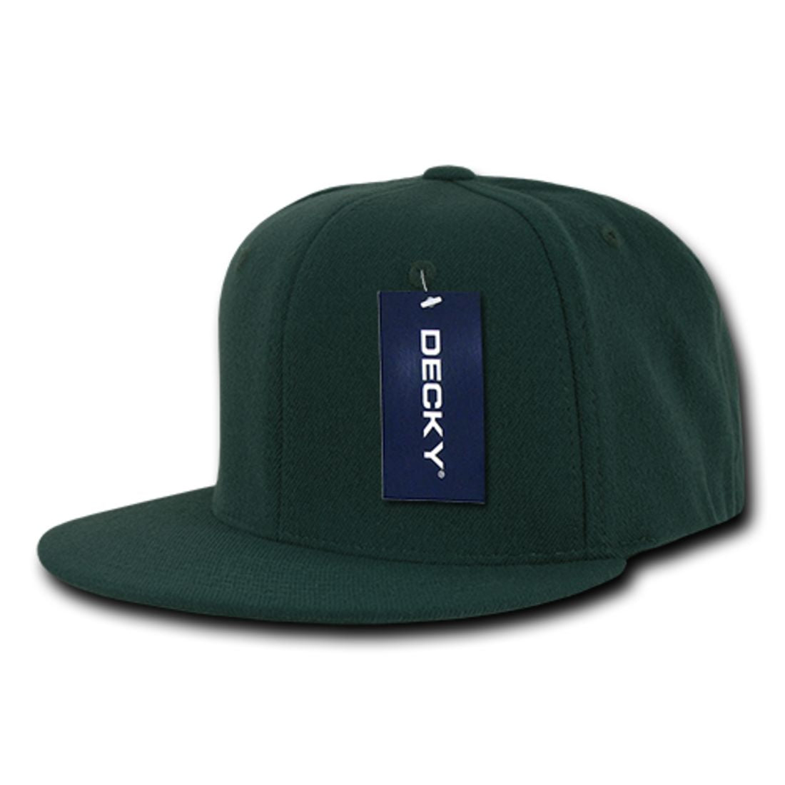 Decky 873 Flex Fitted Baseball Hats High Crown 6 Panel Flat Bill Stretch Caps 