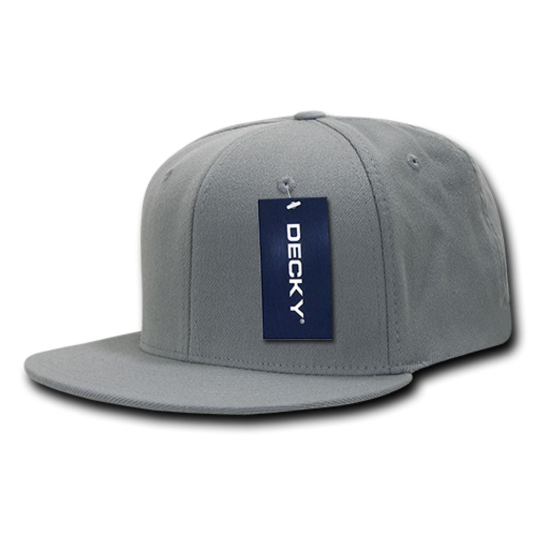 Decky 873 Flex Fitted Baseball Hats High Crown 6 Panel Flat Bill Stretch Caps 