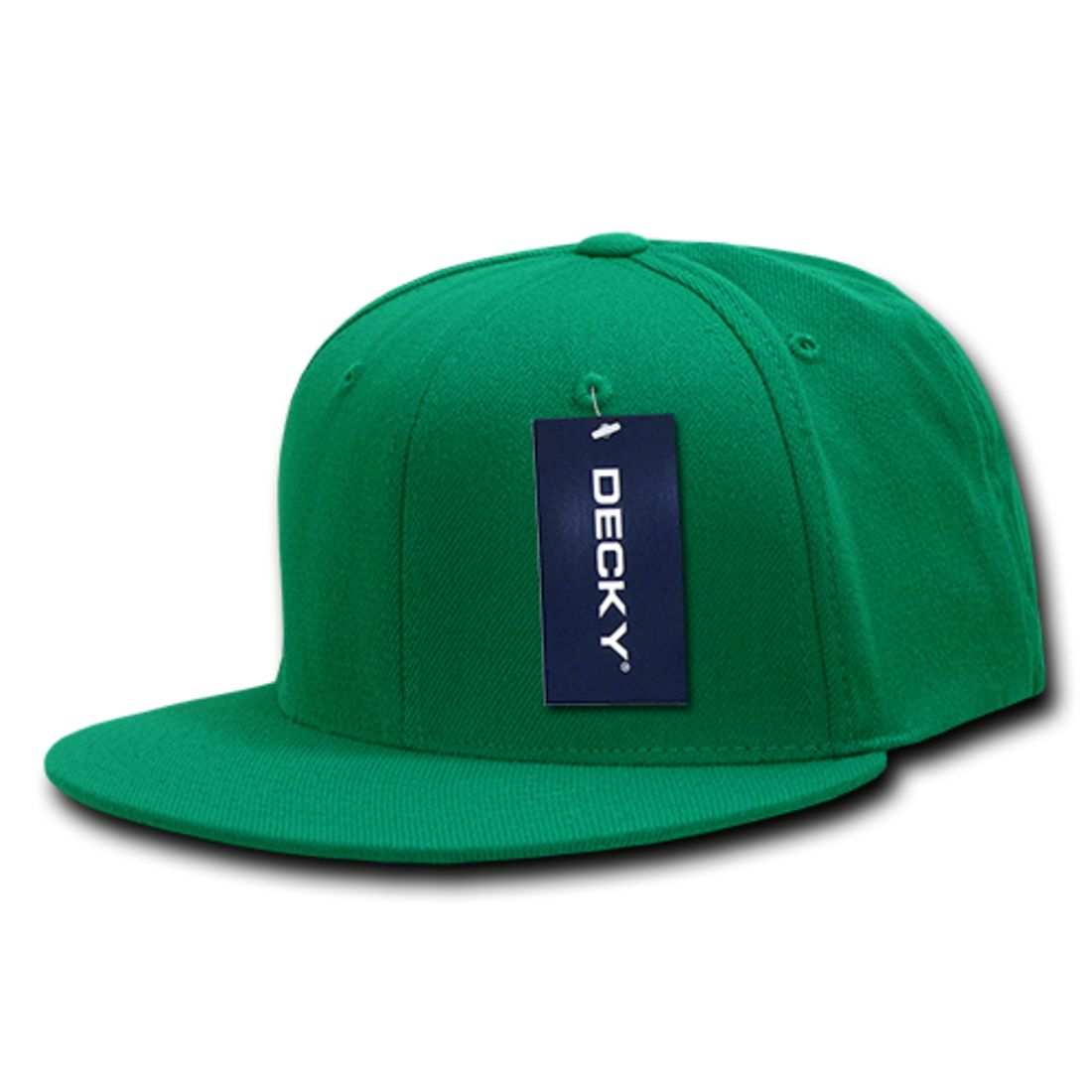 Decky 873 Flex Fitted Baseball Hats High Crown 6 Panel Flat Bill Stretch Caps 