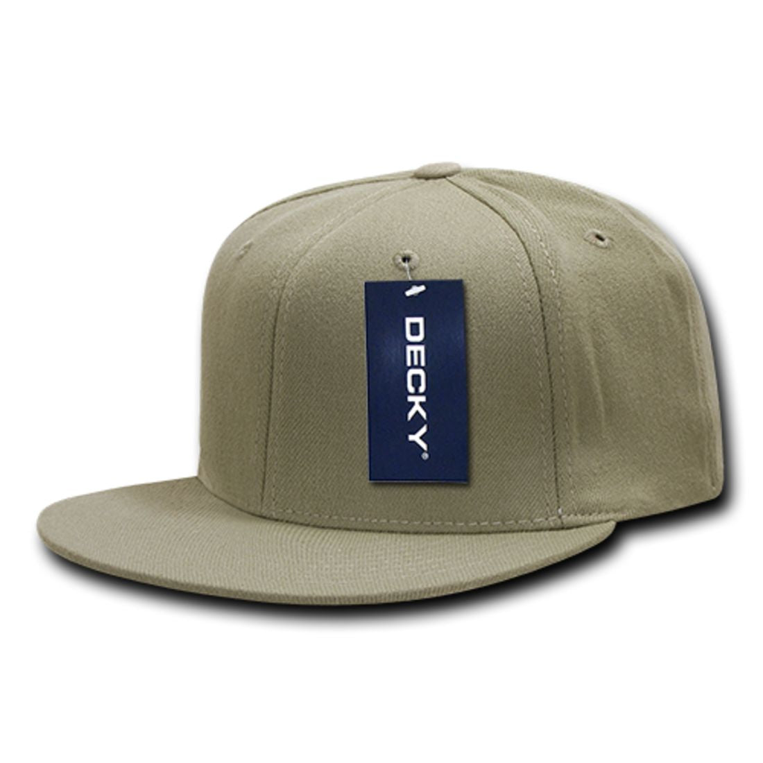 Decky 873 Flex Fitted Baseball Hats High Crown 6 Panel Flat Bill Stretch Caps 