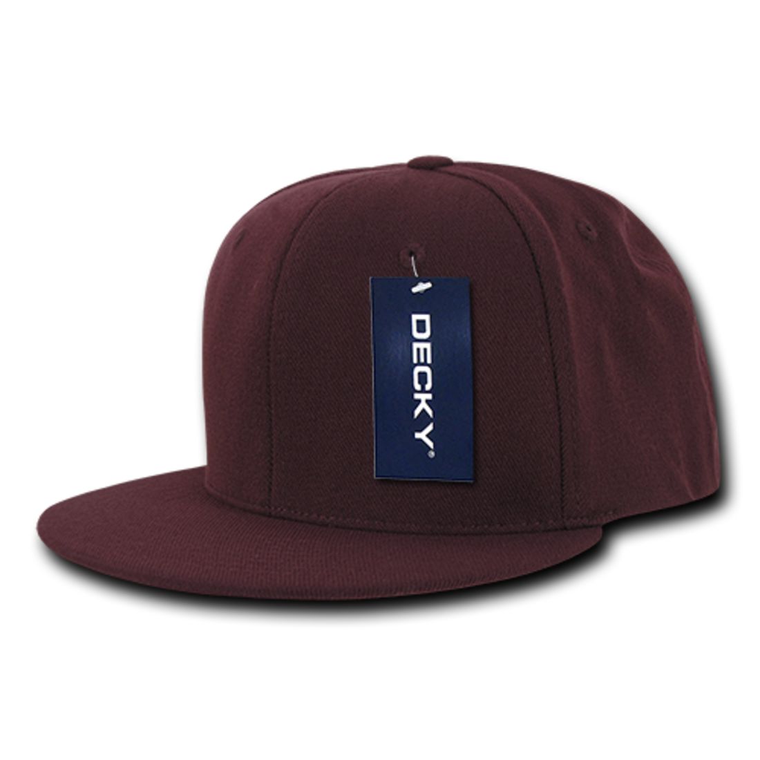 Decky 873 Flex Fitted Baseball Hats High Crown 6 Panel Flat Bill Stretch Caps 