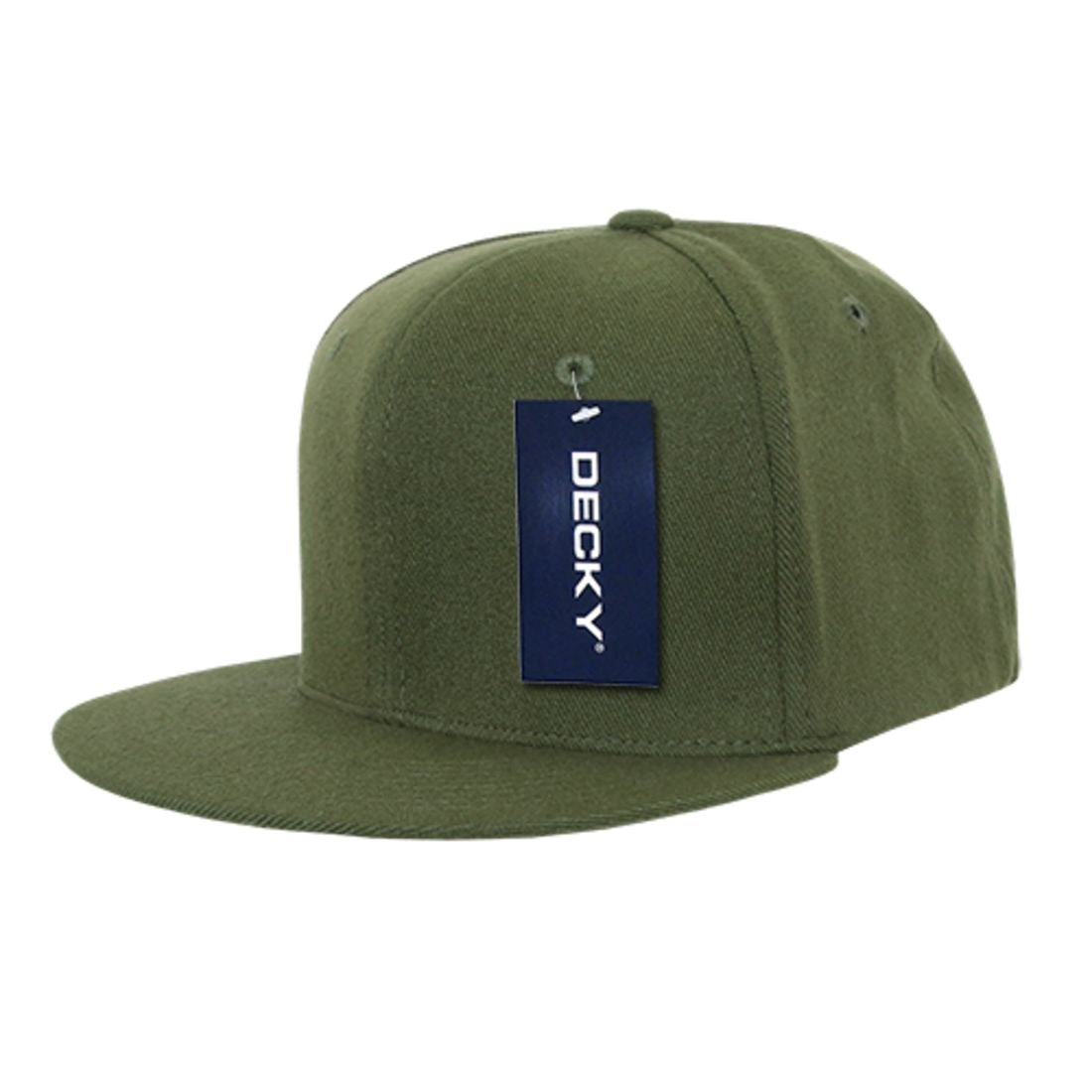 Decky 873 Flex Fitted Baseball Hats High Crown 6 Panel Flat Bill Stretch Caps 