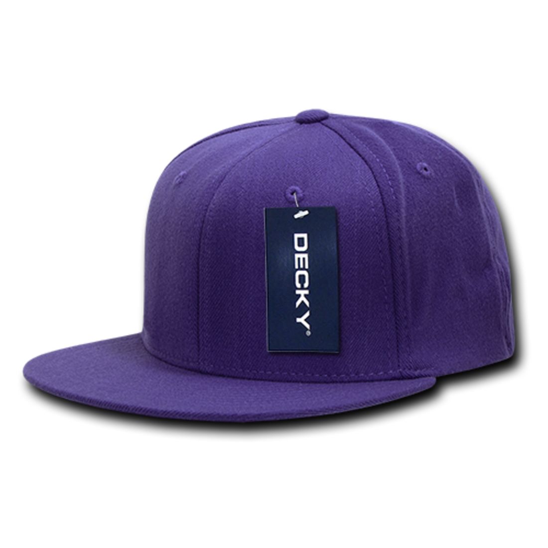 Decky 873 Flex Fitted Baseball Hats High Crown 6 Panel Flat Bill Stretch Caps 