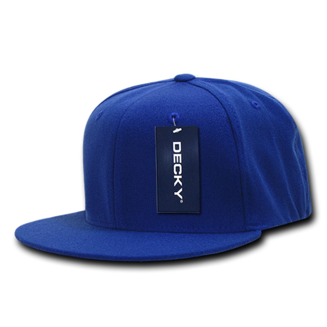 Decky 873 Flex Fitted Baseball Hats High Crown 6 Panel Flat Bill Stretch Caps 