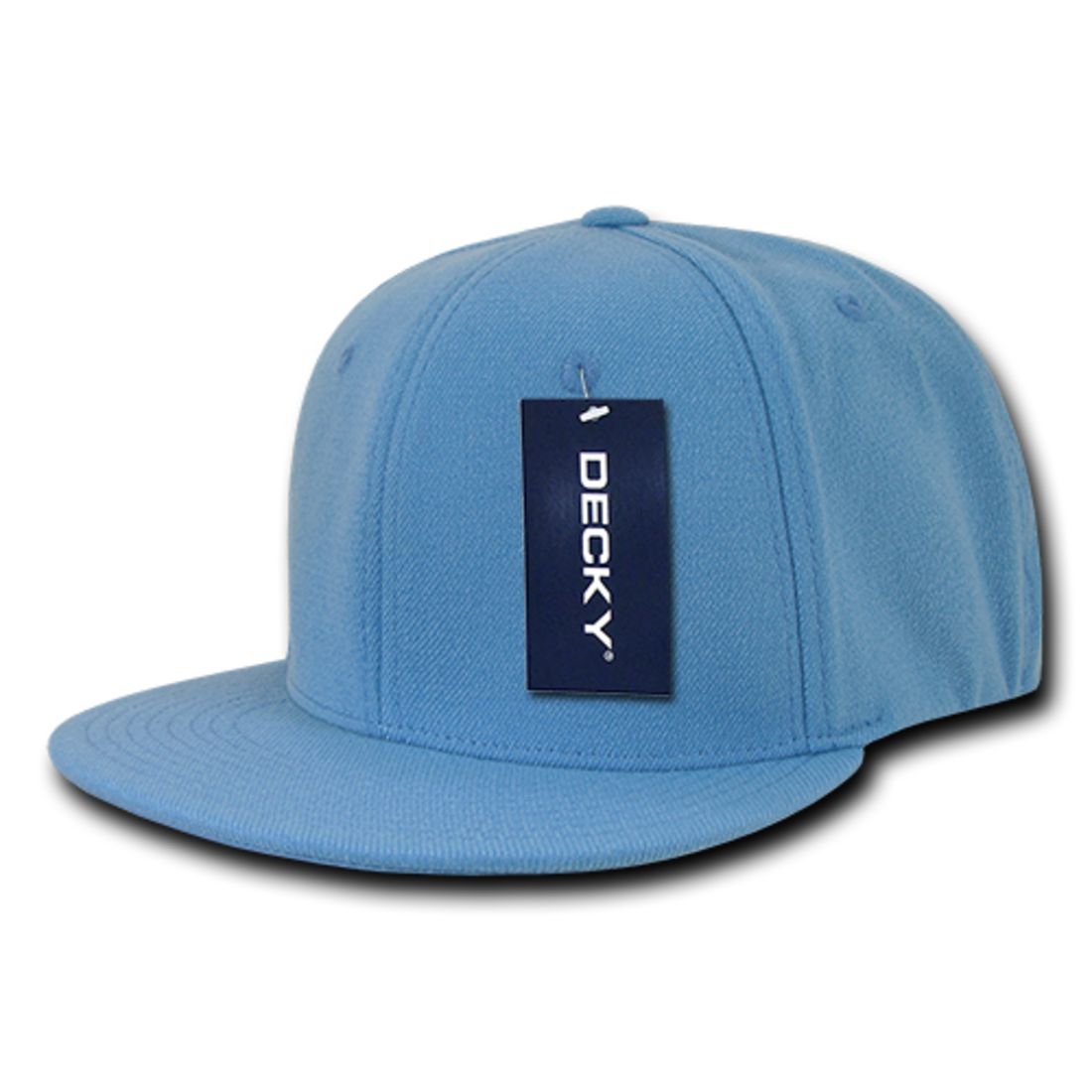 Decky 873 Flex Fitted Baseball Hats High Crown 6 Panel Flat Bill Stretch Caps 