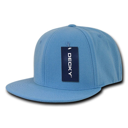Decky 873 Flex Fitted Baseball Hats High Crown 6 Panel Flat Bill Stretch Caps 