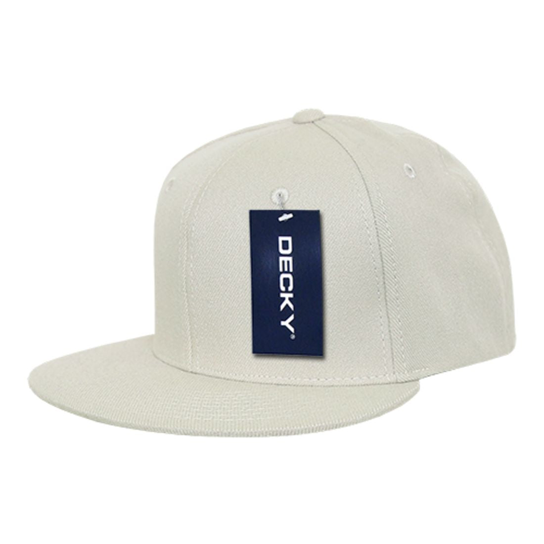 Decky 873 Flex Fitted Baseball Hats High Crown 6 Panel Flat Bill Stretch Caps 