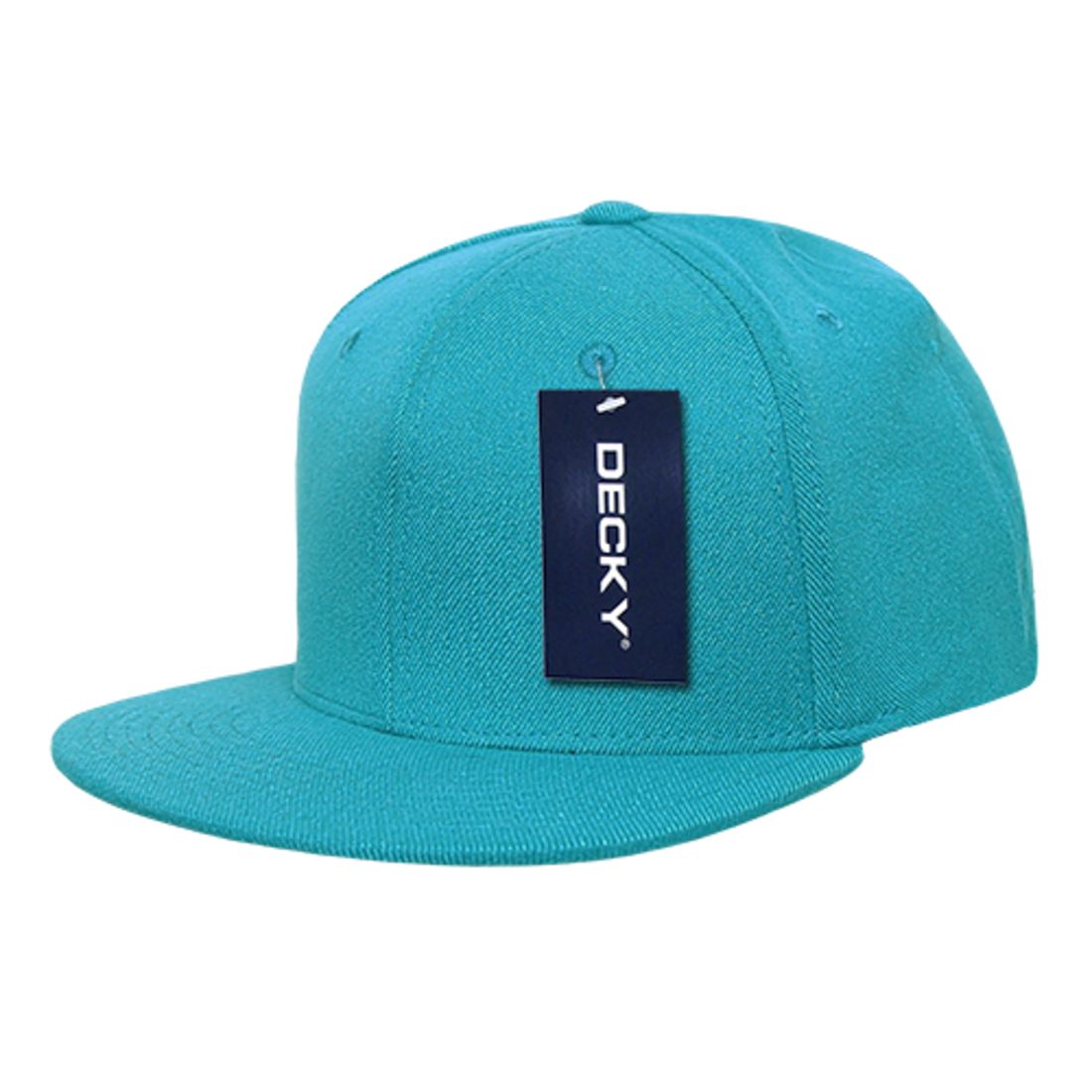 Decky 873 Flex Fitted Baseball Hats High Crown 6 Panel Flat Bill Stretch Caps 