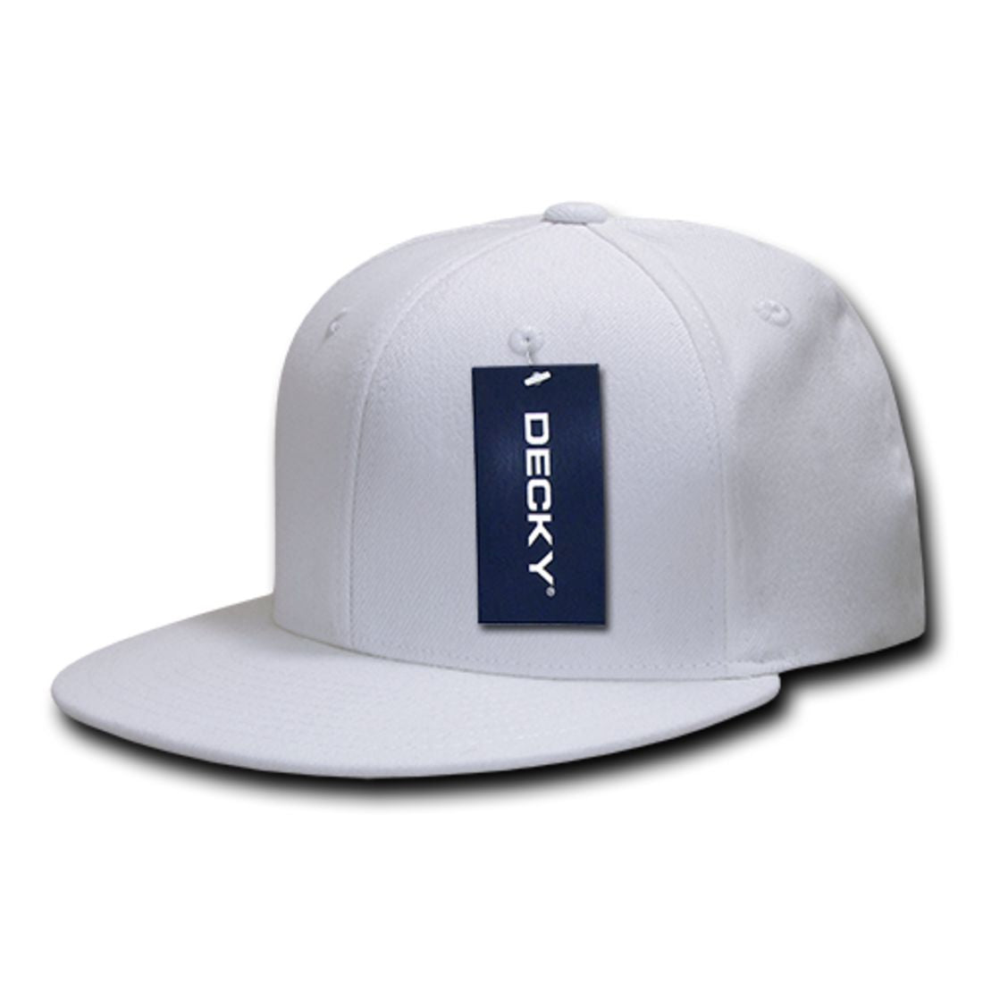 Decky 873 Flex Fitted Baseball Hats High Crown 6 Panel Flat Bill Stretch Caps 
