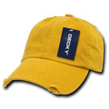 Decky 959 Vintage Frayed Washed Polo Hats Low Profile Distressed 6 Panel Dad Caps
