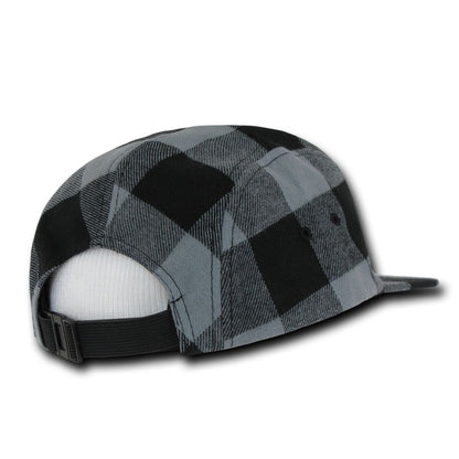Decky 984 Buffalo Plaid Racer Racing Hats Jockey Biker Camper 5 Panel Caps