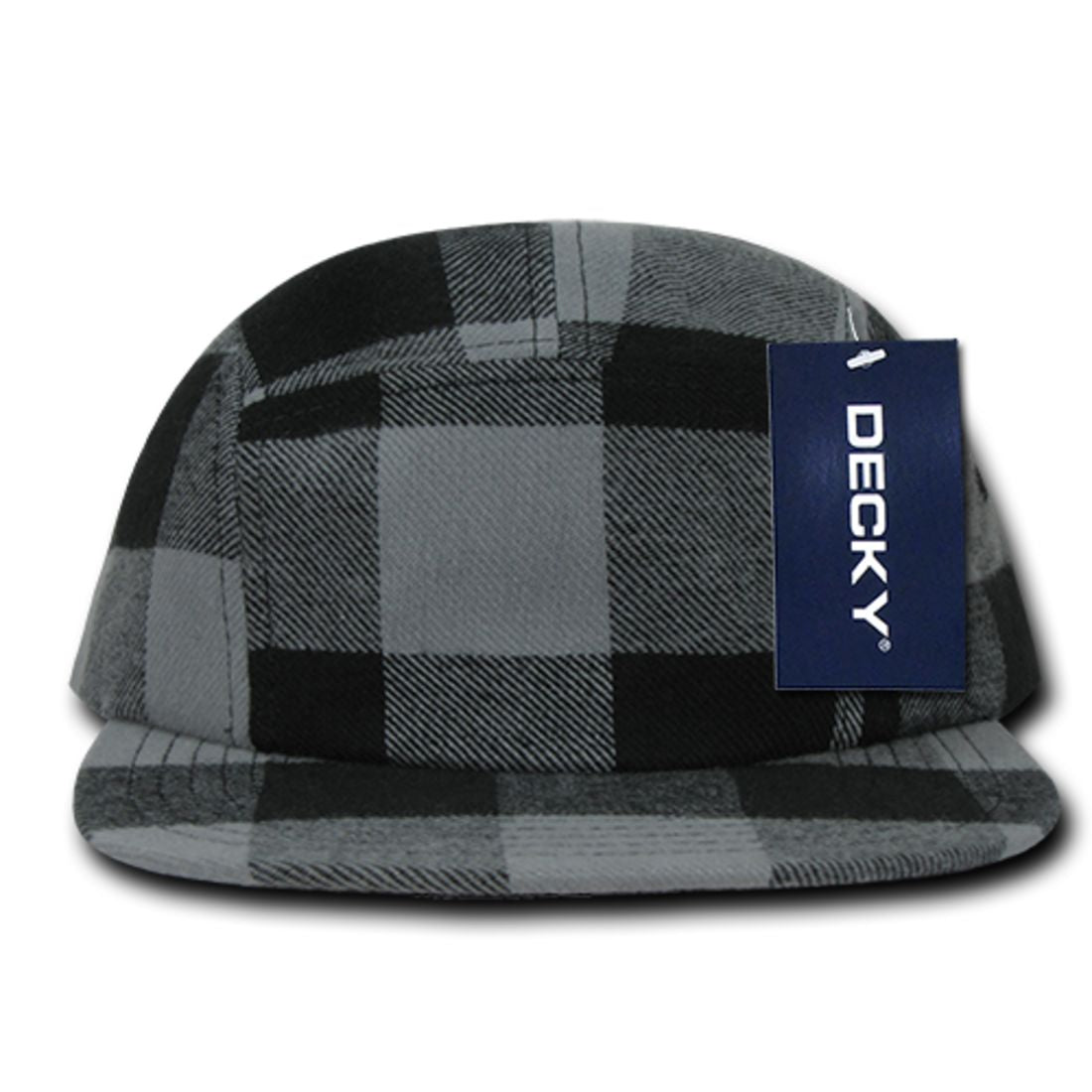 Decky 984 Buffalo Plaid Racer Racing Hats Jockey Biker Camper 5 Panel Caps