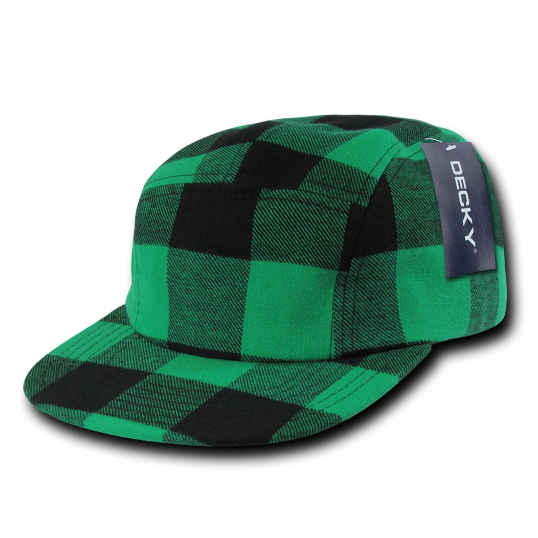 Decky 984 Buffalo Plaid Racer Racing Hats Jockey Biker Camper 5 Panel Caps