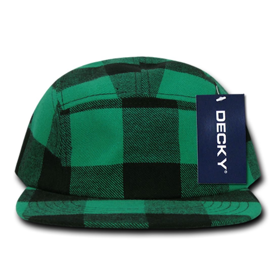 Decky 984 Buffalo Plaid Racer Racing Hats Jockey Biker Camper 5 Panel Caps